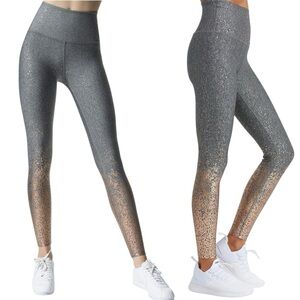 Beyond Yoga | Alloy Ombre Metallic Speckled Leggings Gray Rose Gold Size Small